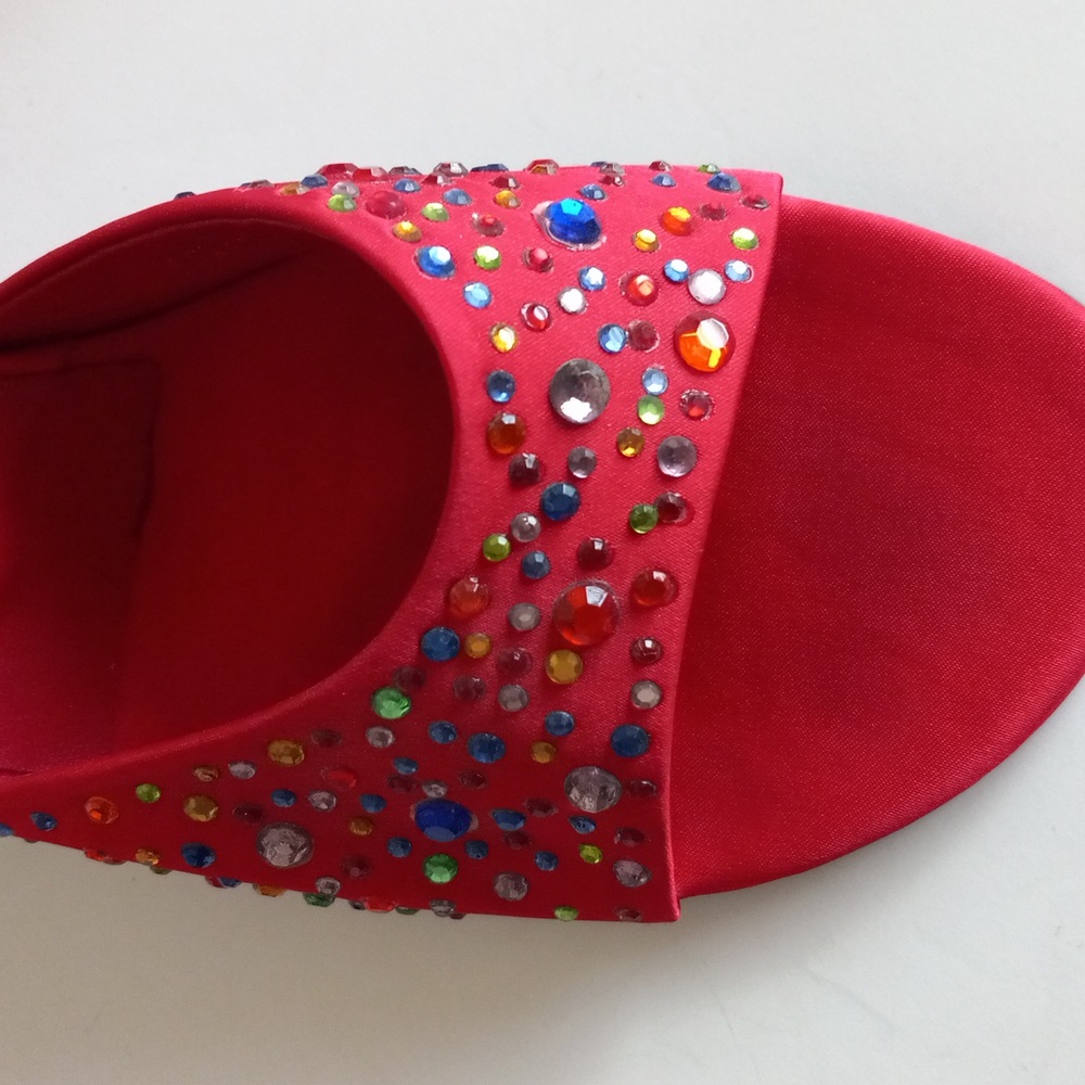 Colin Stuart Red Rhinestone Slides. Size 8.5 - image 2